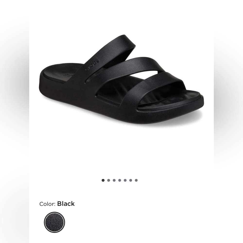 CROCS Black Getaway Strappy Sandals Minimalist Slip-On size 8 Free Shipping